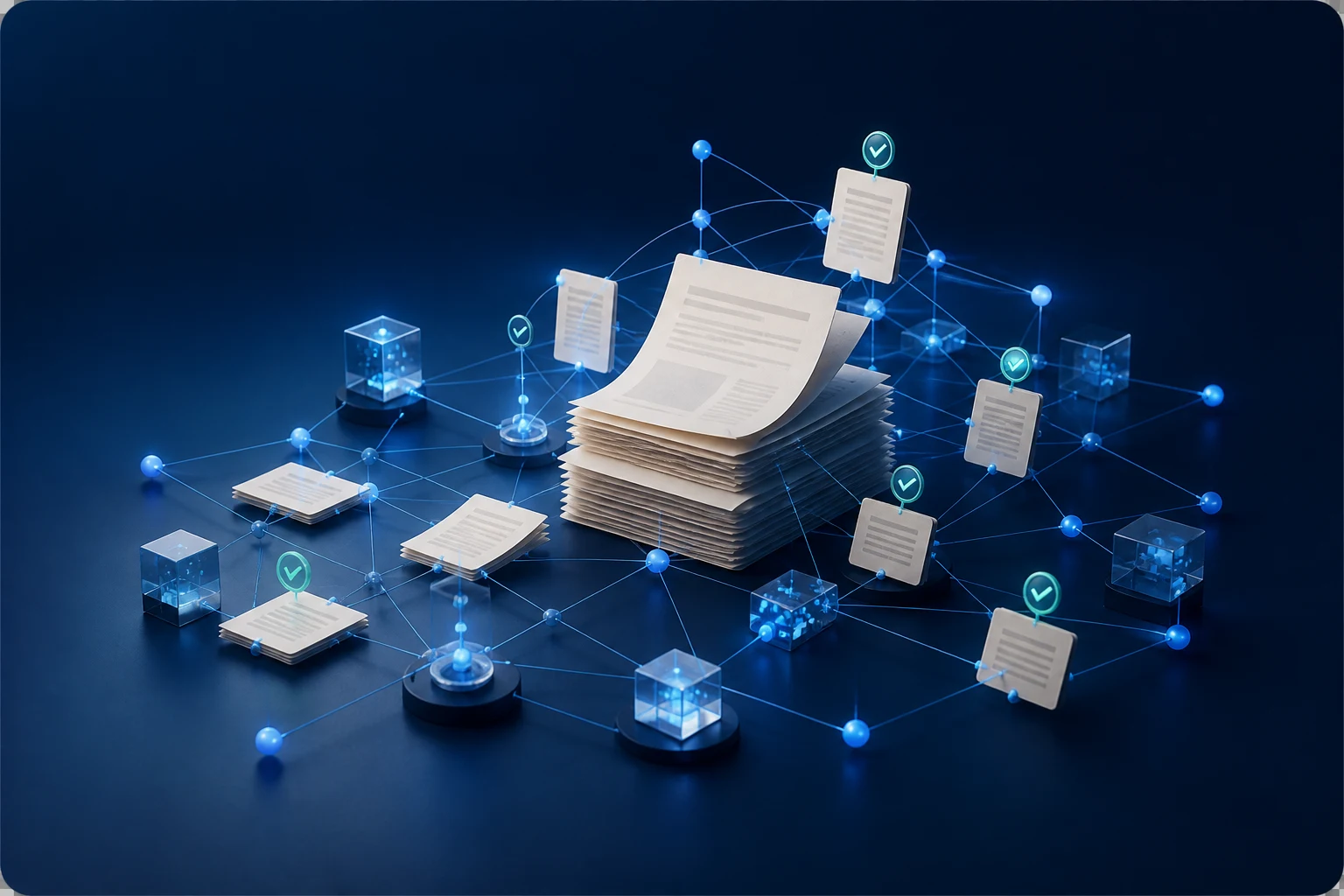 Source documents connected through a knowledge network